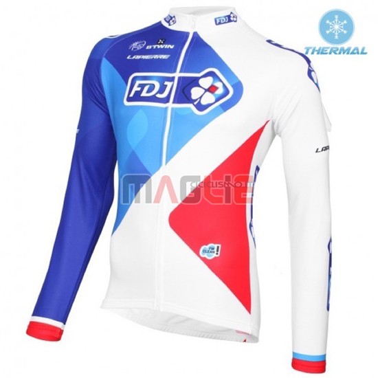 Maglia FDJ manica lunga 2016 bianco e blu - Clicca l'immagine per chiudere